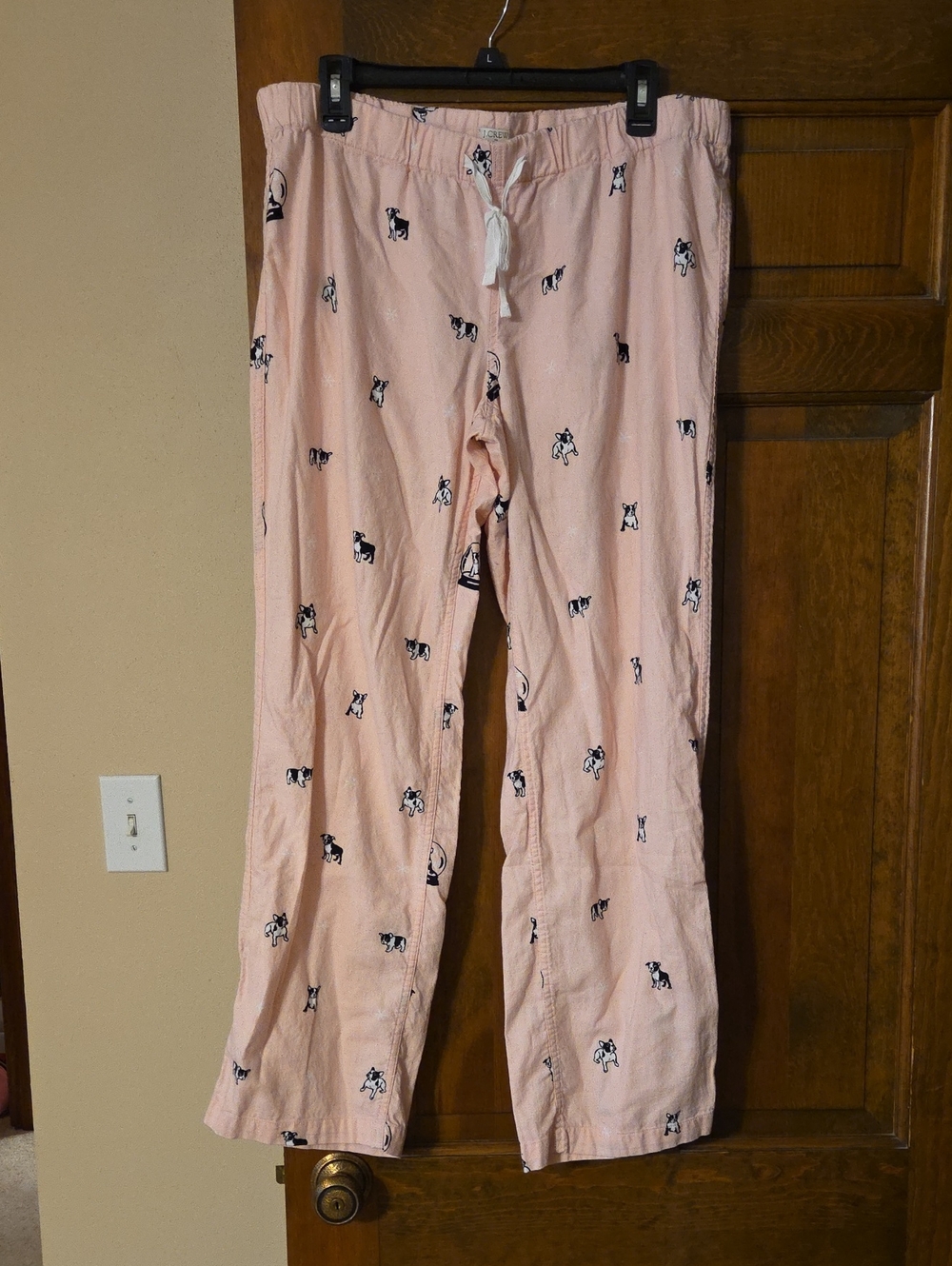 J. Crew Pink Boston Terrier Drawstring Pajama Pants